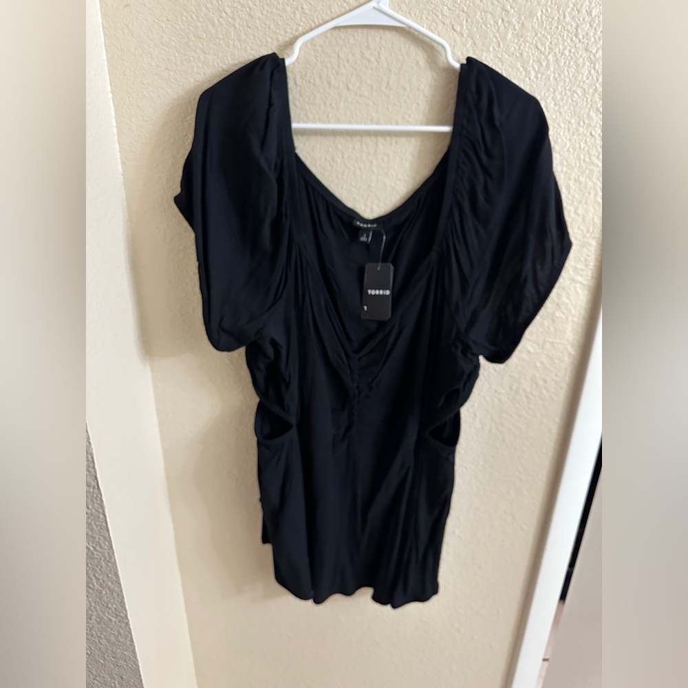 Torrid Black Ruched Women's Blouse